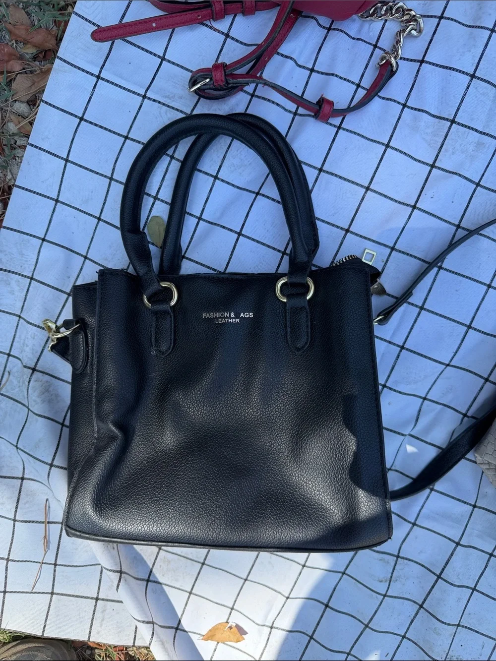 Black Leather Tote Bag